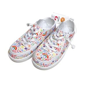Billy Kids Doodle Low Top Rainbow Dream Canvas Sneakers Sz 2 Zip Unisex